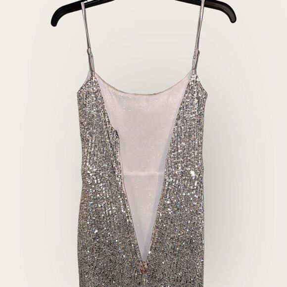 Nookie Lovers Nothings Sequin Gown in Silver Size XS - Picture 5 of 11